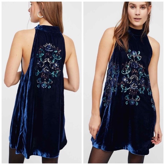 SOLD ❌ NWT Free People Sequin Velvet Swing Dress - Picture 6 of 6